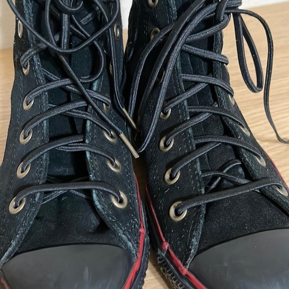 VINTAGE RARE Converse All Star 1Q101 Suede Leather Hi Sneakers sz 7 women - Picture 5 of 16